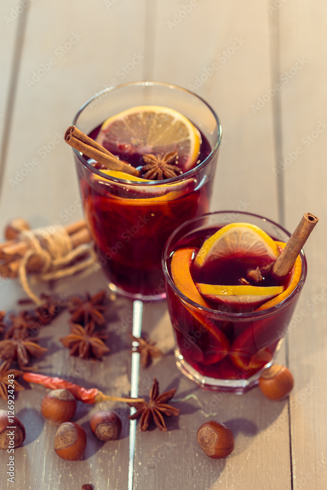 Fototapeta premium glass of mulled wine