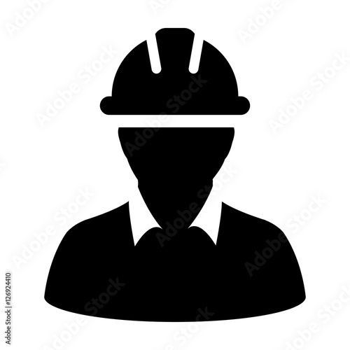 Construction Worker, Engineer, Workman, Builder Vector Icon illustration