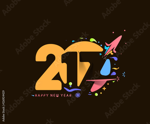 Happy new year 2017 Holiday Vector