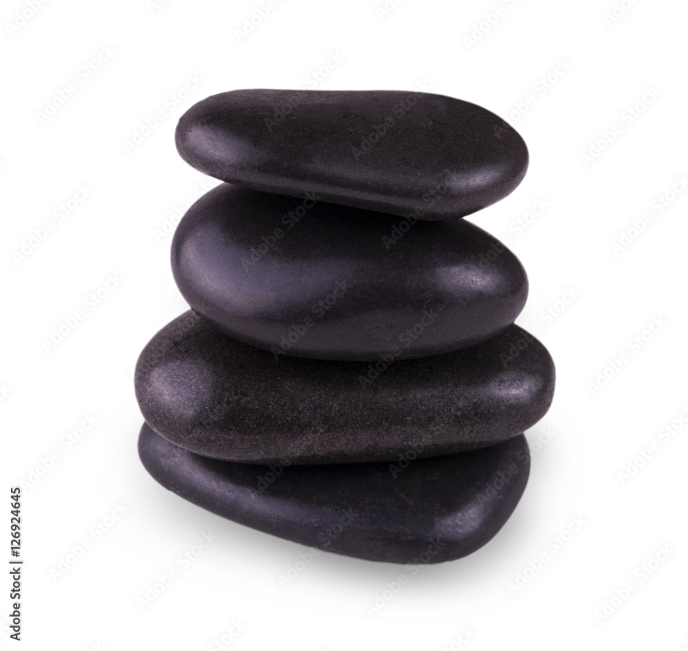 Balanced Zen stones on the white Balanced Zen stones on the white