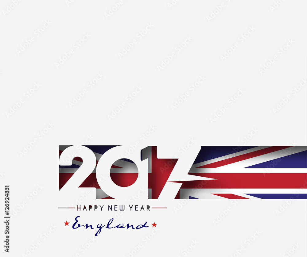 Happy new year 2017 with U.K Flag Pattern Happy new year 2017 with U.K Flag Pattern
