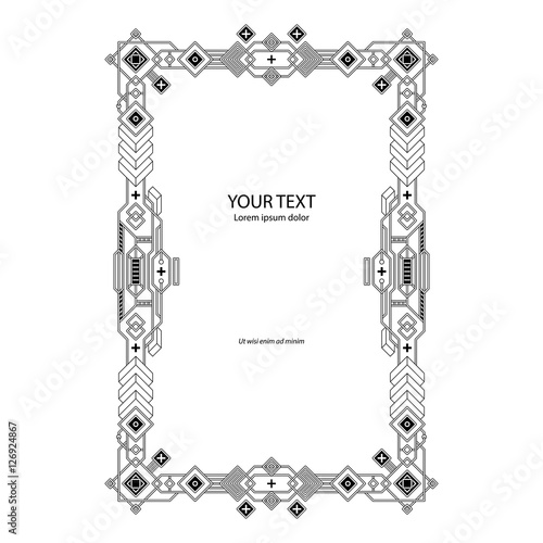 Geometric border template on white background.