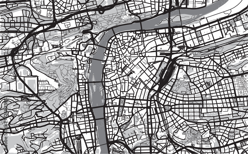Naklejka premium City map of Prague