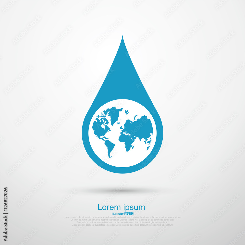 Obraz premium Drop the Earth, vector illustration