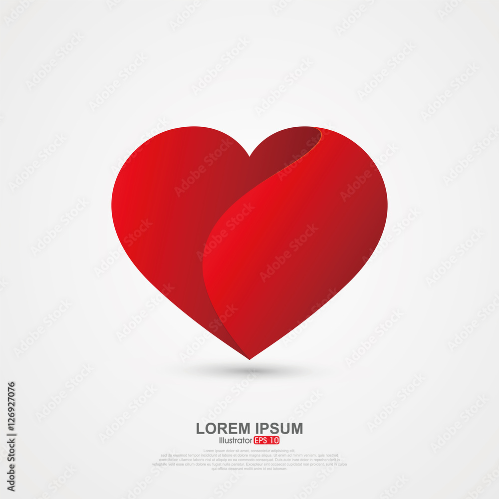 Love image origami effect Love image origami effect