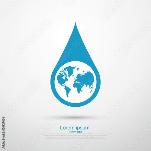 Drop the Earth, vector illustration