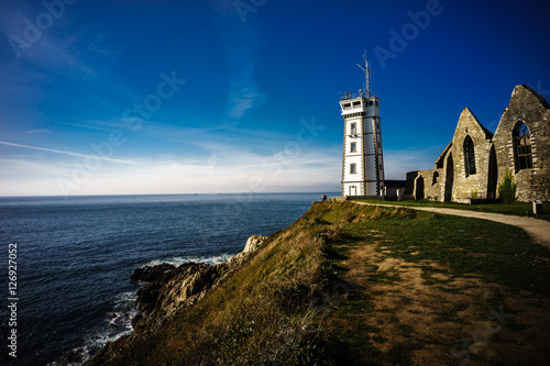 F, Bretagne, Finistère, Leuchtturm Saint-Mathieu, Klosterruine
