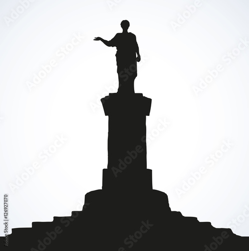 Monument to Duke de Richelieu. Odessa, Ukraine. Vector sketch