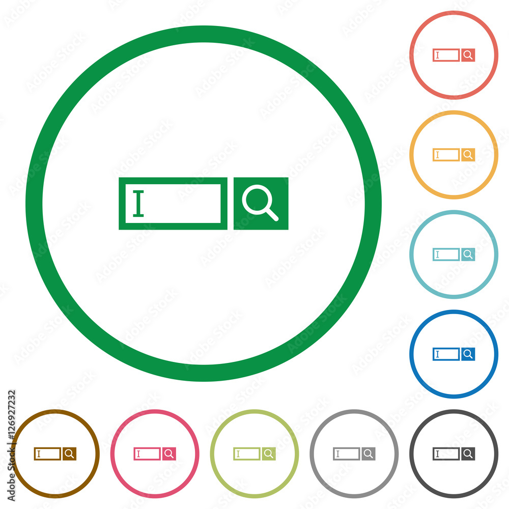 Search box flat icons with outlines Search box flat icons with outlines
