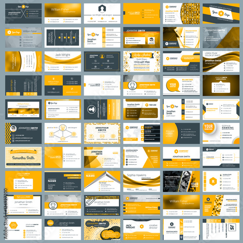 Collection of business card vector templates. Stationery design vector set