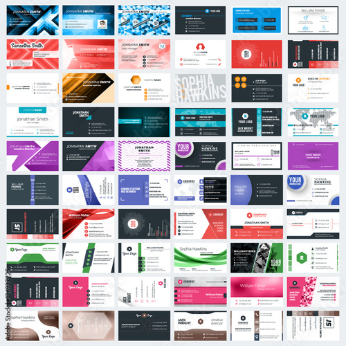 Collection of business card vector templates. Stationery design vector set