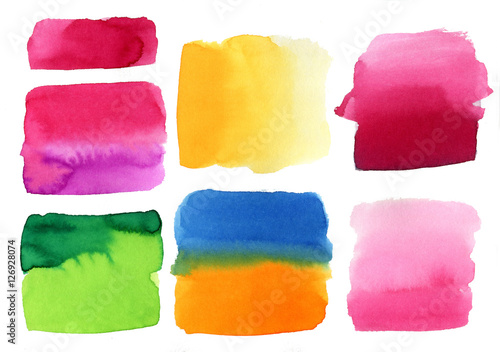 Wet Watercolor Ombre Backgrounds. Hand Painted isolated illustration