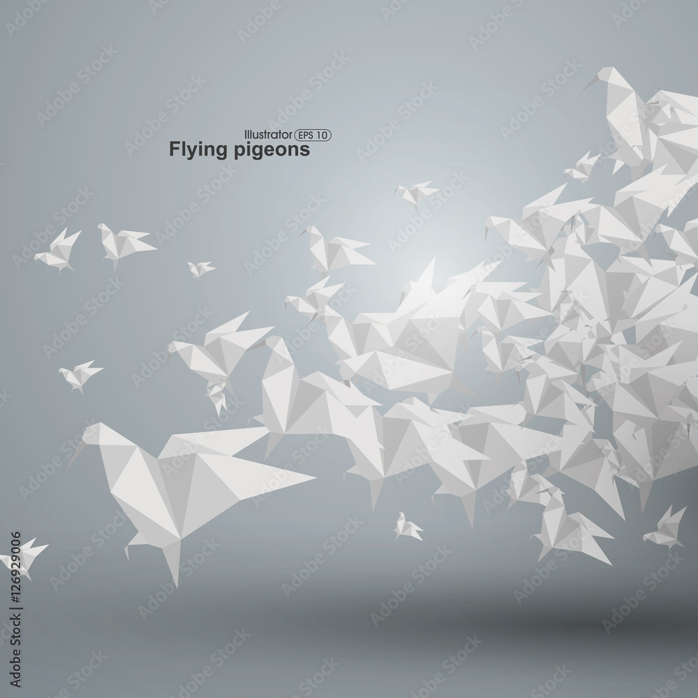 Obraz premium Graphics abstract origami dove accumulation