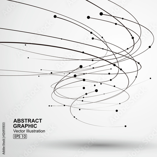 Points and curves of spiral abstract graphics.