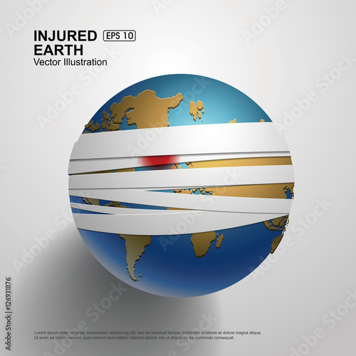 Bandaged Earth,Vector Illustration.