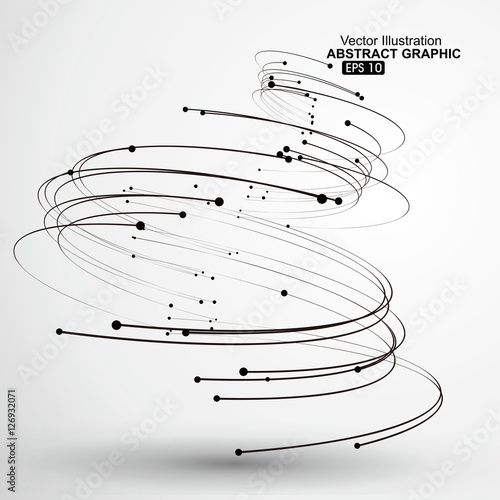 Points and curves of spiral abstract graphics.