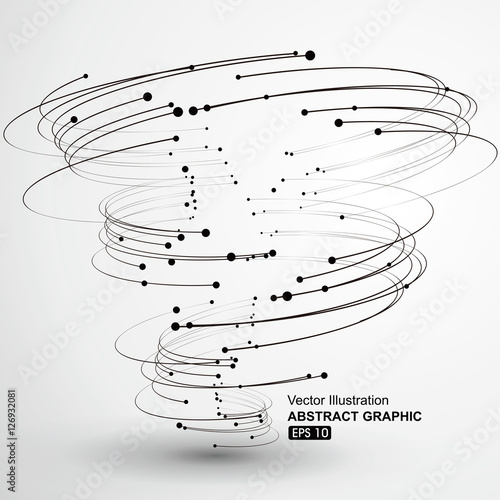 Points and curves of spiral abstract graphics.