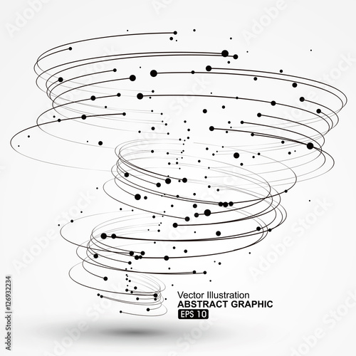Points and curves of spiral abstract graphics.