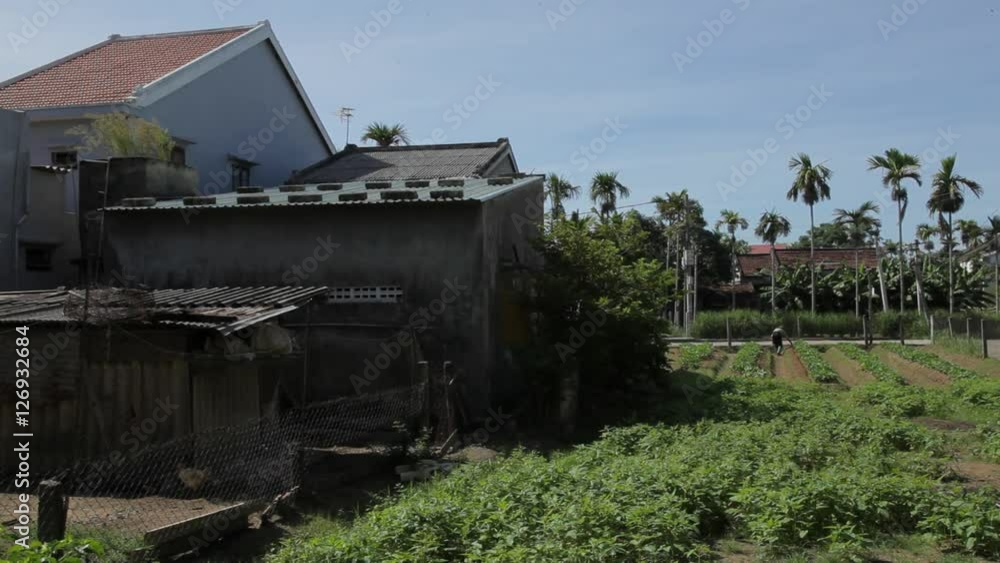 WS LD Rural House and Farmland / Vietnam WS LD Rural House and Farmland / Vietnam