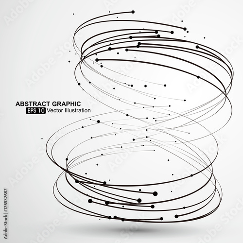 Points and curves of spiral graphics,Vector Illustration.