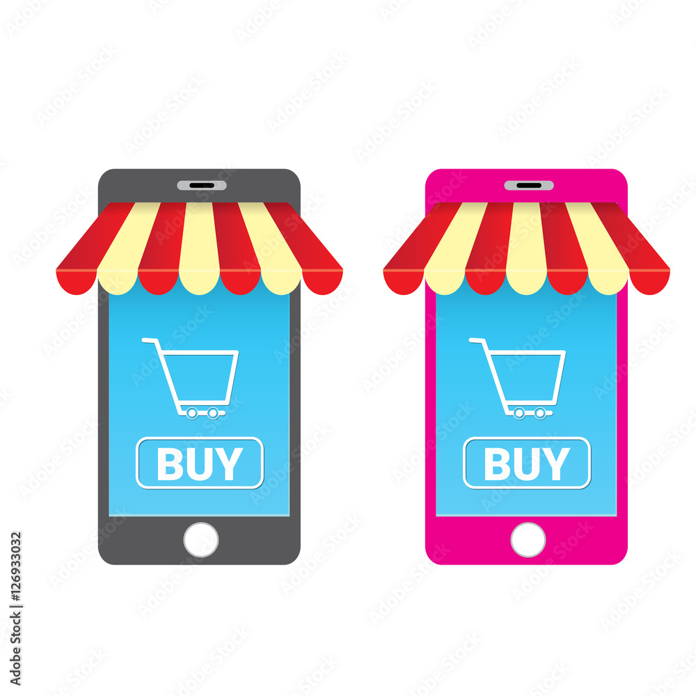Online mobile shopping concept background. Online mobile shopping concept background.