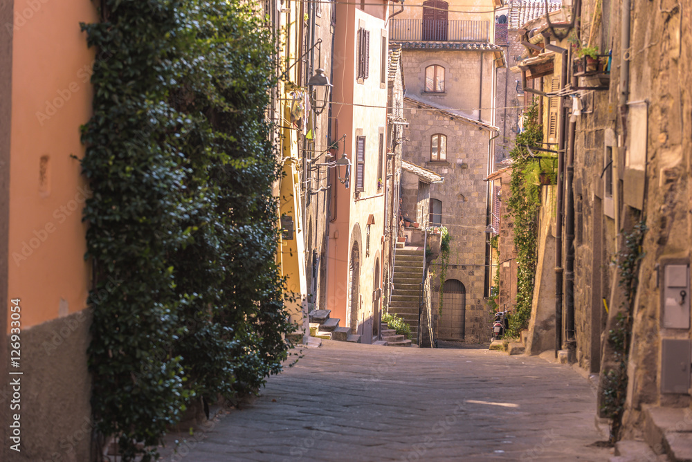 Fototapeta premium Nooks and crannies, streets of the old city in Italy, Viterbo.
