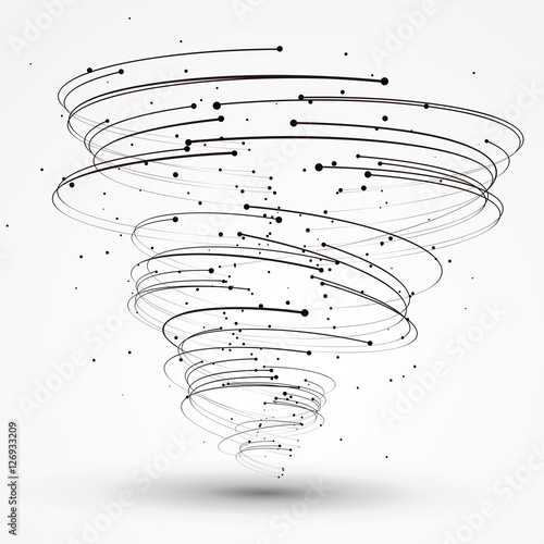 Points and curves of spiral graphics,Vector Illustration.