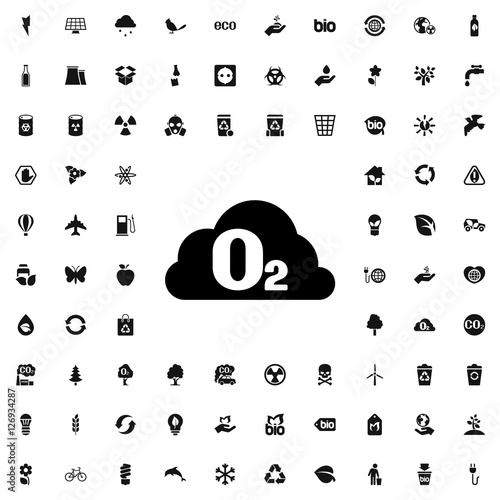O2 cloud icon illustration