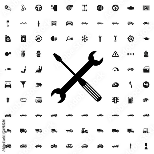 wrench and screwdriver icon...