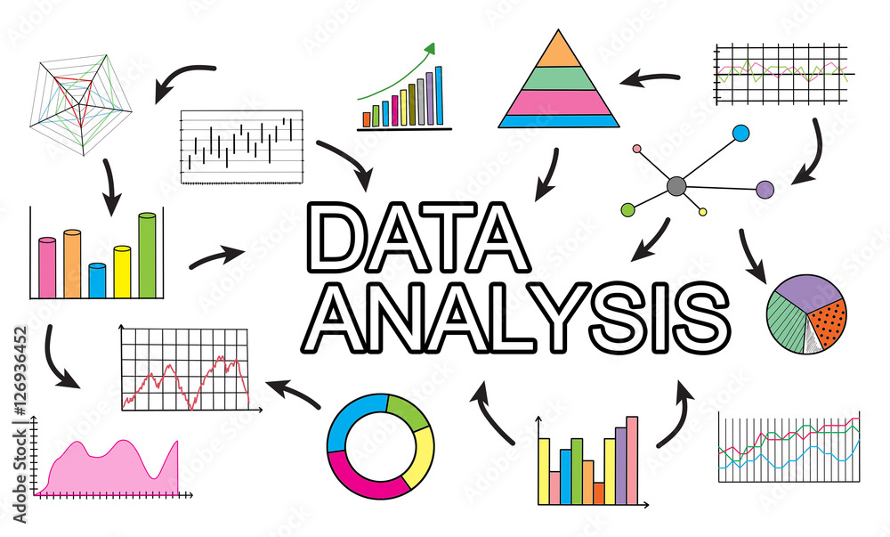 Data analysis concept on white background