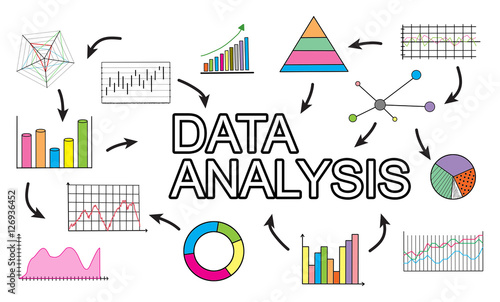 Data analysis concept on white background © thodonal