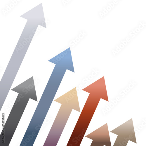 Vector colored arrows background in growth