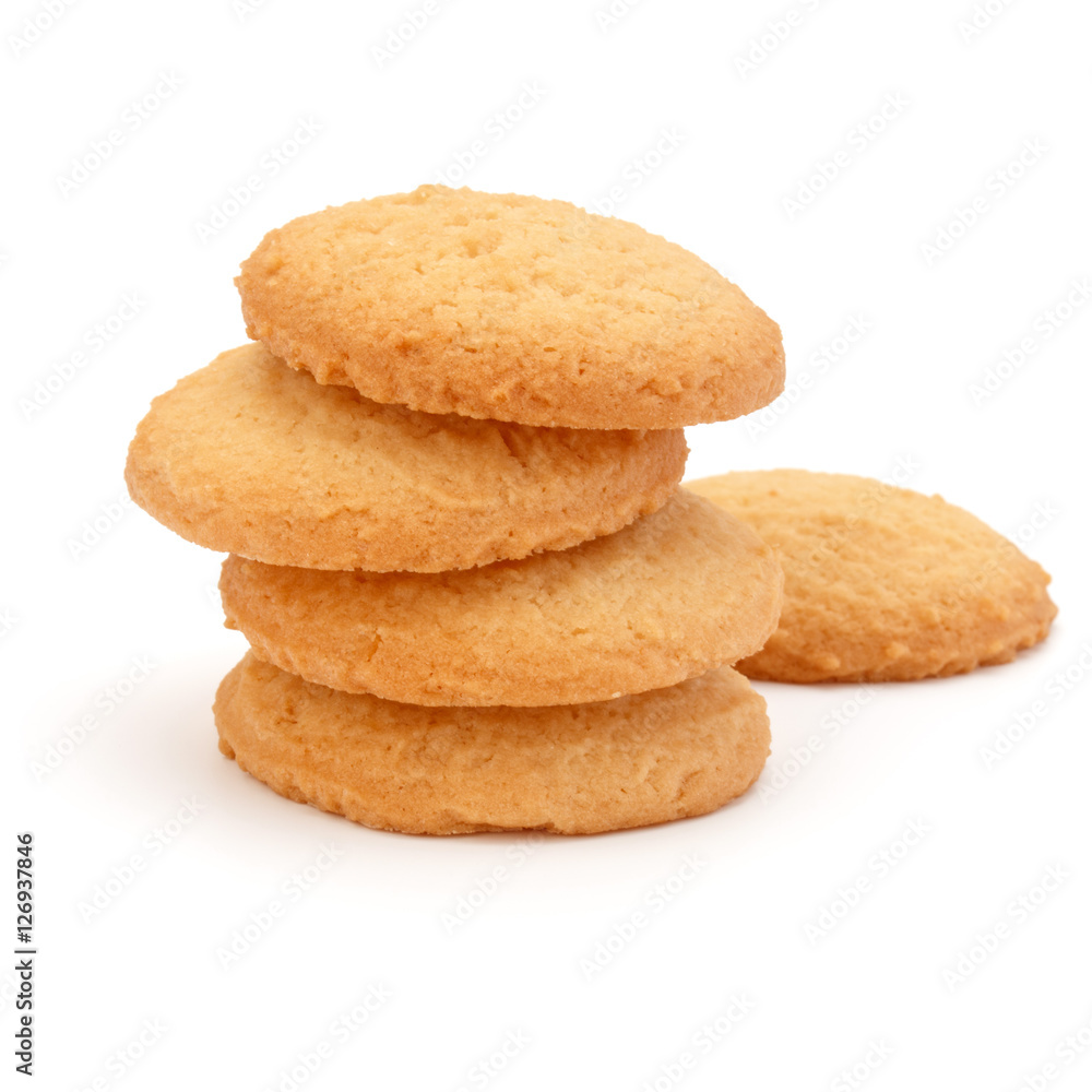stacked short pastry cookies isolated on white background stacked short pastry cookies isolated on white background