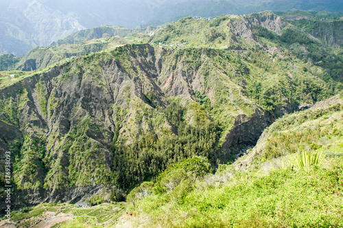 Landscape of Cirque of Cilaos on La Reunion Island