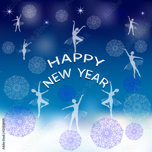 Happy New Year lettering greeting card