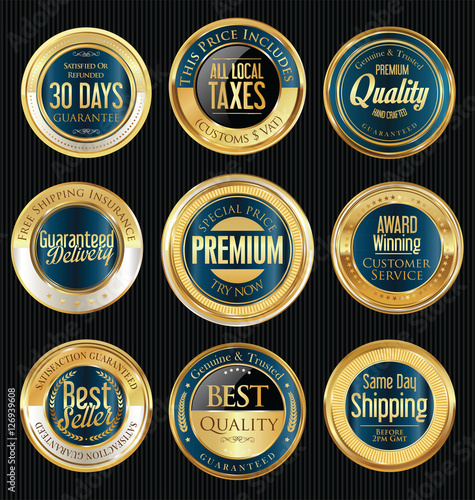 Sale luxury golden labels collection 