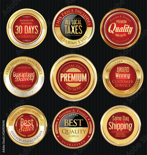 Sale luxury golden labels collection 
