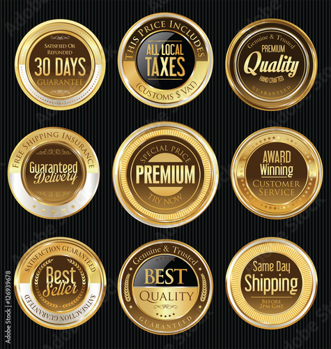 Sale luxury golden labels collection 