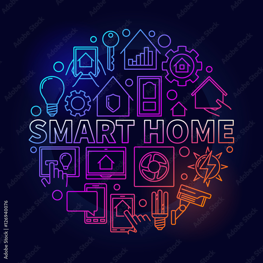 Smart home colorful illustration