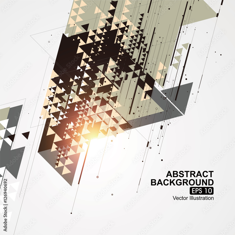 Obraz premium Point, line, surface composition of abstract graphics, Vector illustration.