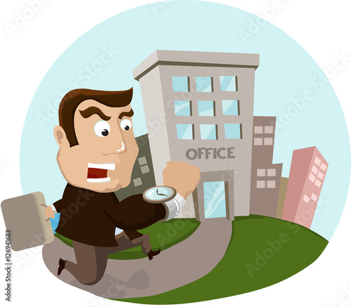 run to the office because of late