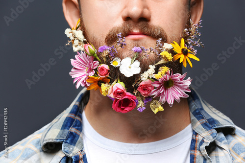 Handsome man with beard of ...