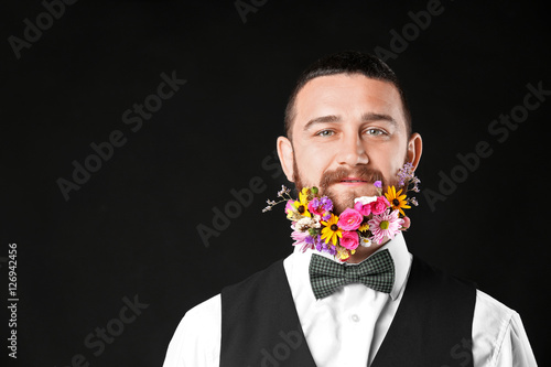 Handsome man with beard of ...
