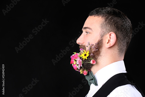 Handsome man with beard of ...