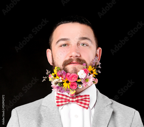 Handsome man with beard of ...