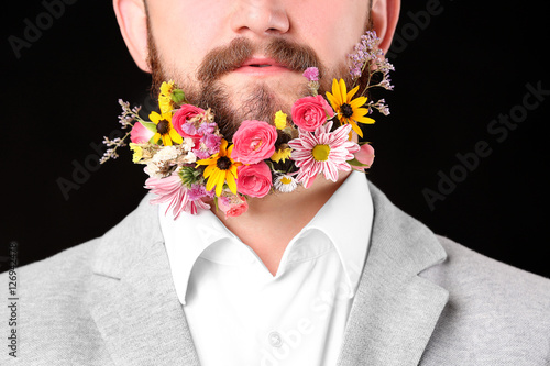 Handsome man with beard of ...