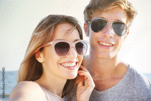 Young happy couple, closeup