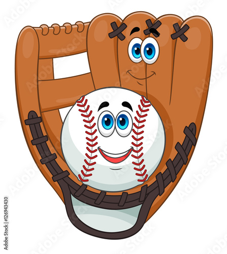 Baseball ball and glove