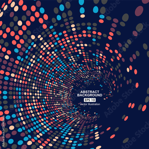 Consisting of colorful little, radial graphics, abstract background.