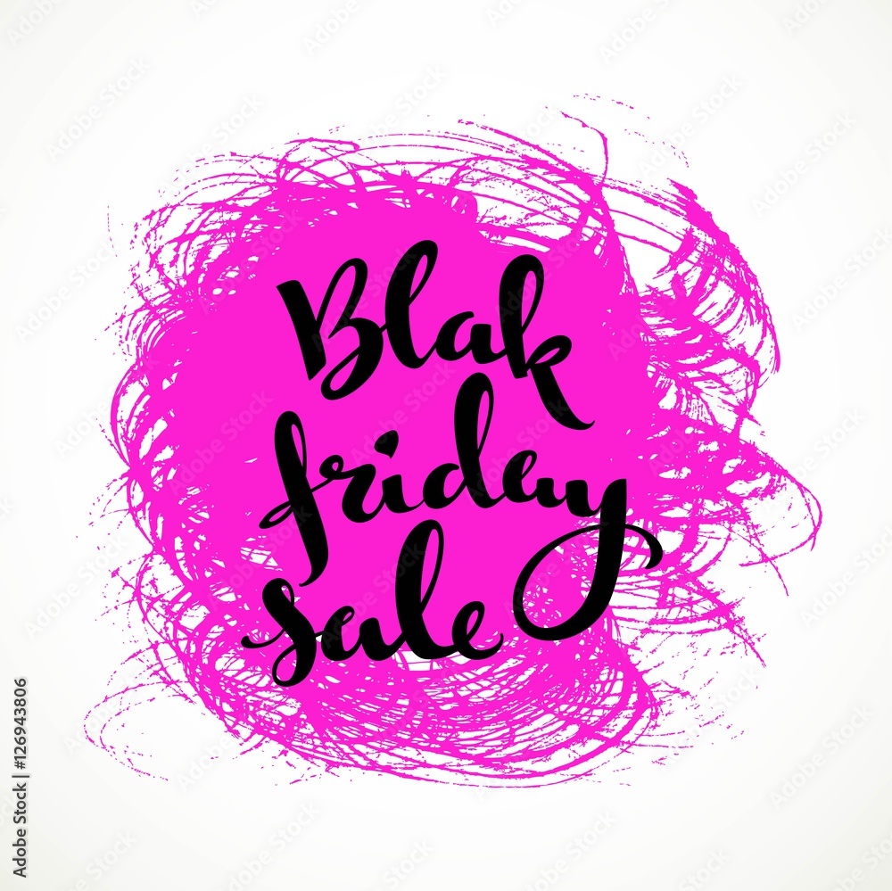 Obraz premium Black friday sale calligraphic inscription on a pink textured b